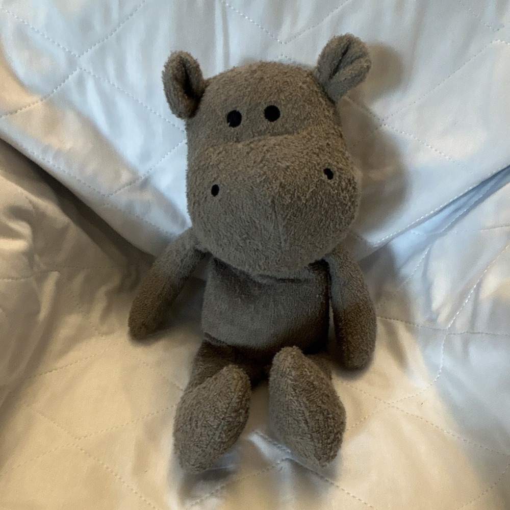 Thermal-Aid Gray Hippo Plush Stuffed Animal Small Washable 2014